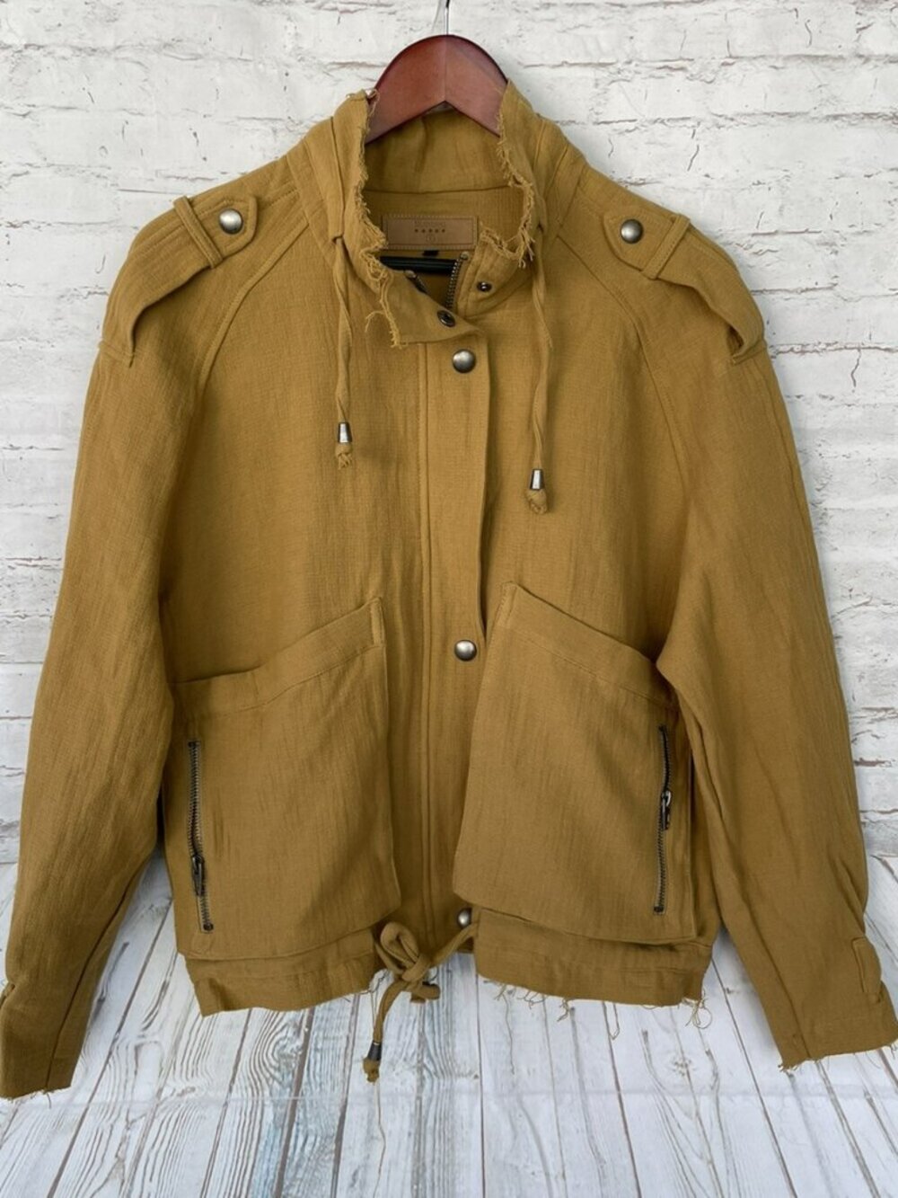 Blank NYC Cotton Voile Gauze Bomber Jacket
